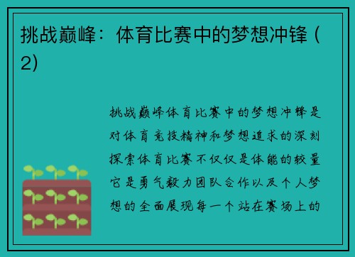 挑战巅峰：体育比赛中的梦想冲锋 (2)